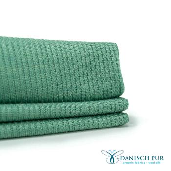Bio Merino Seide Fein-Rippenwolljersey  Salbei